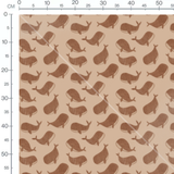 Tissu - Baleines marron sur beige