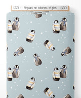 Tissu - Pingouins en écharpes et gilets