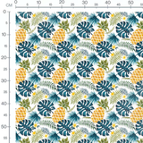 Tissu - Feuilles et ananas tropicaux