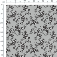Tissu - Grenouilles graphiques noires