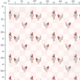Tissu - Poules nœud rouge