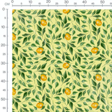 Tissu - Citrons et feuillage coloré