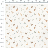 Tissu - Instruments variés en pastel