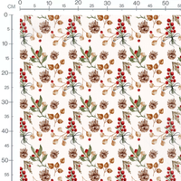 Tissu - Fleurs et baies aquarelle