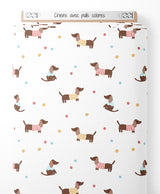 Tissu - Chiens avec pulls colorés