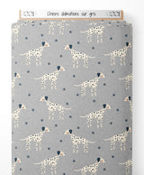 Tissu - Chiens dalmatiens sur gris