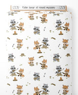 Tissu - Raton laveur et renard musiciens