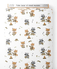 Tissu - Raton laveur et renard musiciens