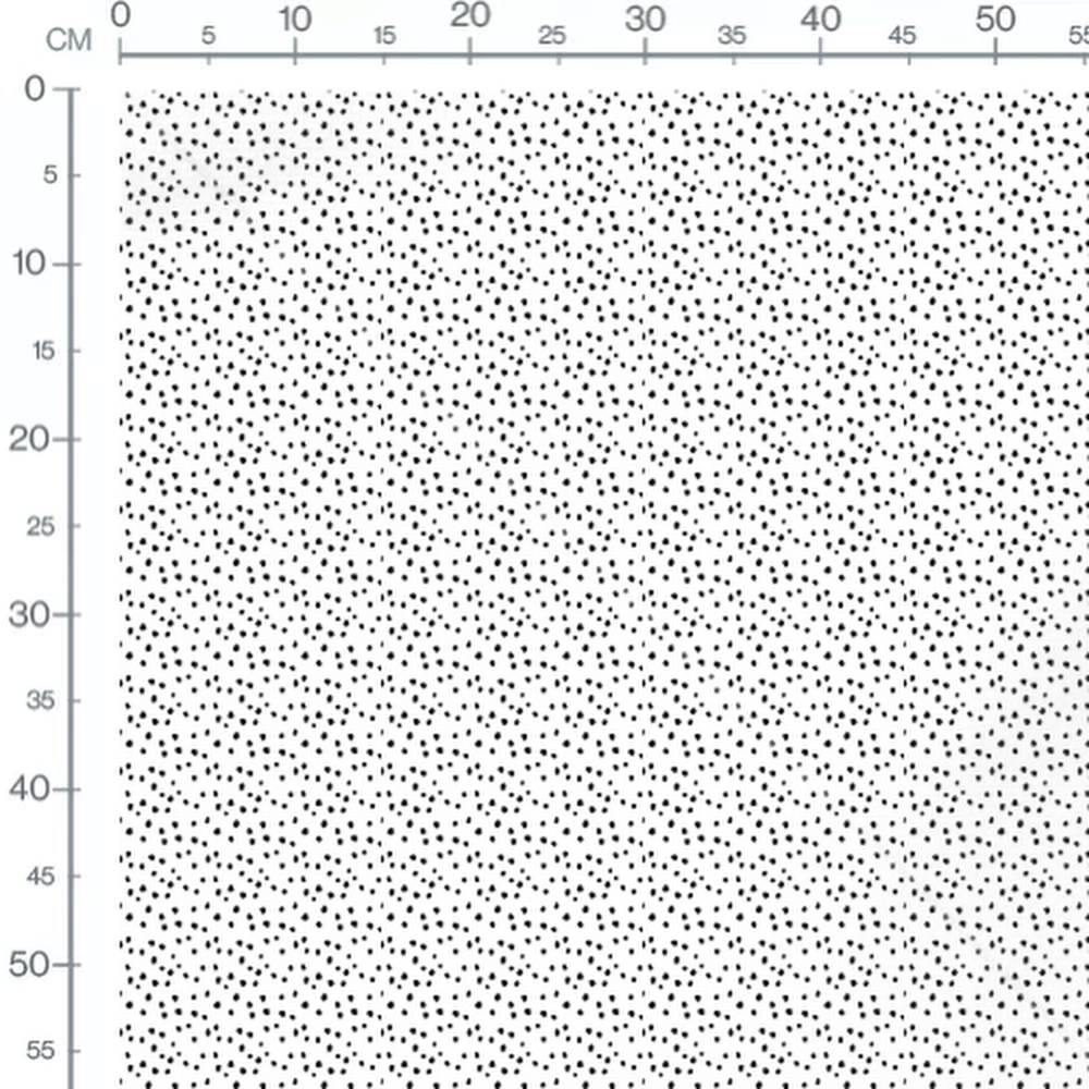Tissu - Pois noirs contrastés sur blanc