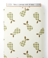 Tissu - Poires à carreaux verts et blancs