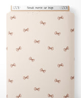 Tissu - Noeuds marron sur beige