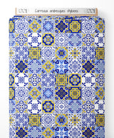 Tissu - Carreaux arabesques stylisées