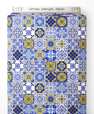 Tissu - Carreaux arabesques stylisées
