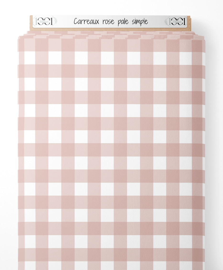 Tissu - Carreaux rose pâle simple