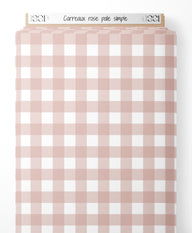 Tissu - Carreaux rose pâle simple