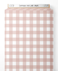 Tissu - Carreaux rose pâle simple