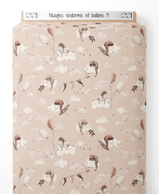 Tissu - Nuages endormis et ballons 3