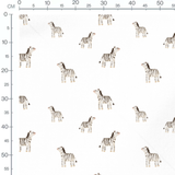 Tissu - Zèbres sur fond blanc