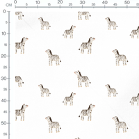 Tissu - Zèbres sur fond blanc