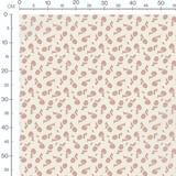 Tissu - Fleurs roses aux contours marron