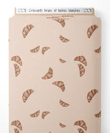 Tissu - Croissants bruns et taches blanches