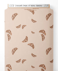 Tissu - Croissants bruns et taches blanches