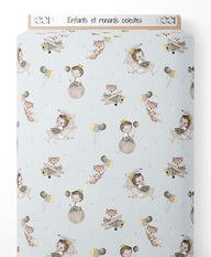 Tissu - Enfants et renards célestes