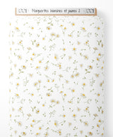Tissu - Marguerites blanches et jaunes 2