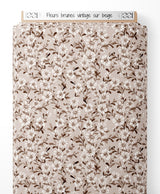 Tissu - Fleurs brunes vintage sur beige