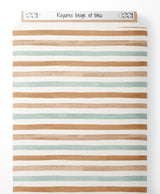 Tissu - Rayures beige et bleu