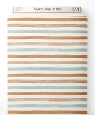 Tissu - Rayures beige et bleu