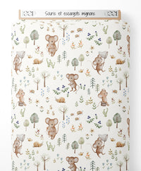 Tissu - Souris et escargots mignons