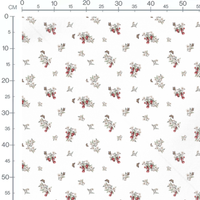 Tissu - Cerises et fleurs colorées