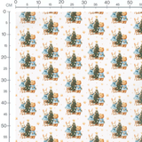 Tissu - Lapin et ours décorant sapin