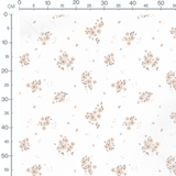 Tissu - Fleurs beiges sur blanc