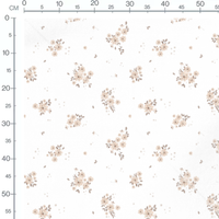 Tissu - Fleurs beiges sur blanc