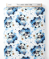 Tissu - panda voiture etoile