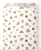 Tissu - Motif pâtisseries variées