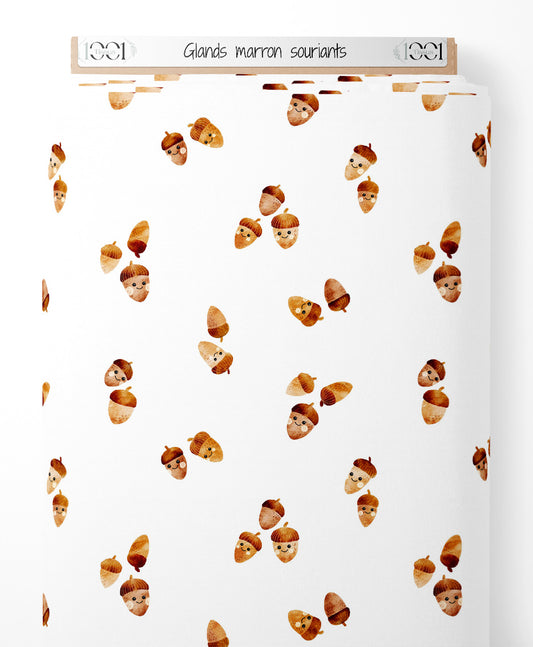 Tissu - Glands marron souriants