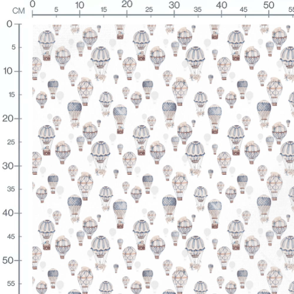 Tissu - Chiens sur montgolfières
