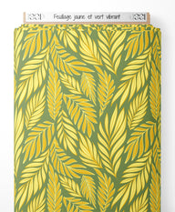 Tissu - Feuillage jaune et vert vibrant