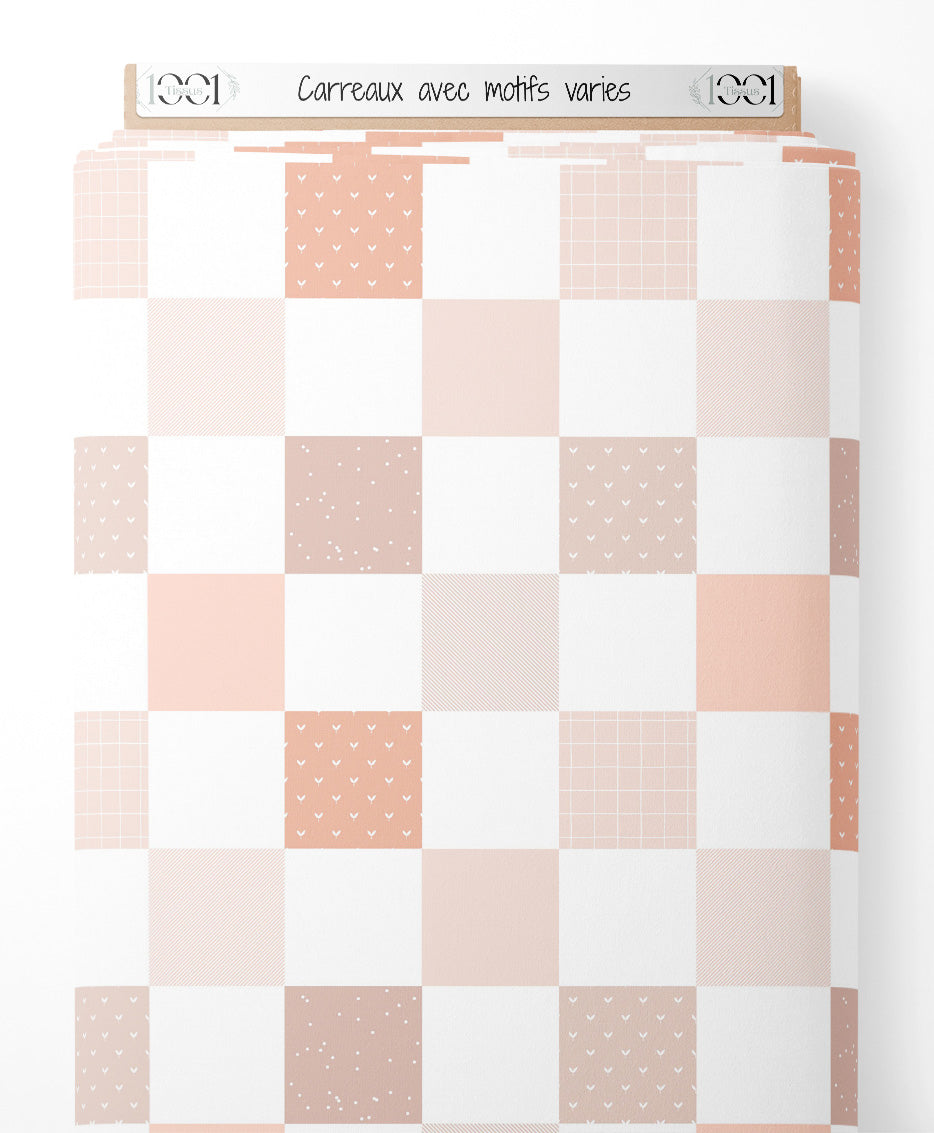 Tissu - Carreaux avec motifs variés