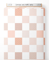 Tissu - Carreaux avec motifs variés