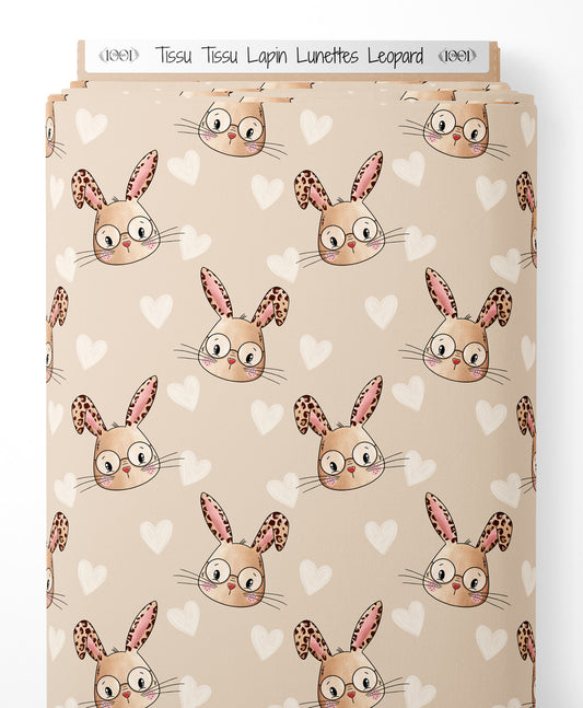Tissu - Tissu Lapin Lunettes Leopard