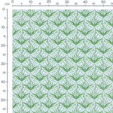 Tissu - Fleurs blanches sur fond bleu 2
