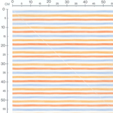 Tissu - Rayures bleues et orange