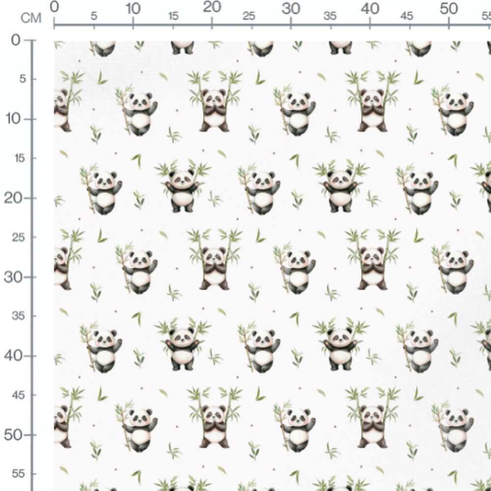 Tissu - Pandas et bambous joyeux