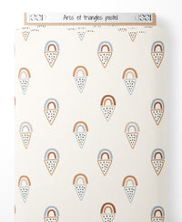 Tissu - Arcs et triangles pastel