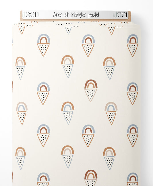 Tissu - Arcs et triangles pastel