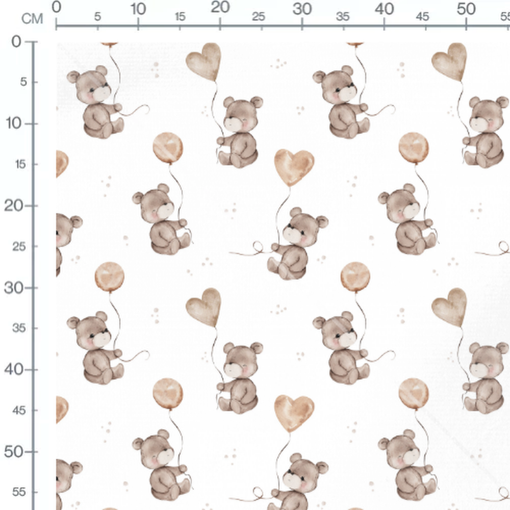 Tissu - Oursons ballons aquarelle